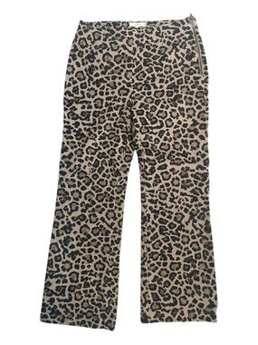 Loft Leopard Print Side Zip Straight Leg Pant